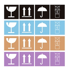 Arrow and hands box signs vector image