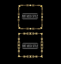 Elegant antiquarian golden square frames in art vector image