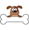 Cartoon Dog Over A Bone Banner vector image