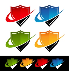Swoosh Shield Logo Icons vector image