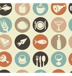 Seamless pattern with restaurant and food i vector image