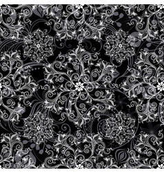 Black seamless mandala vector image