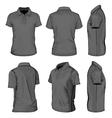 Mens black short sleeve polo-shirt vector image
