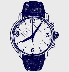 Wristwatch sketch vector image