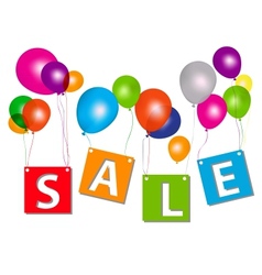 Balloons with sale letters Concept of discount vector image
