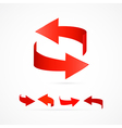 Abstract 3d Red Arrow Icons vector image