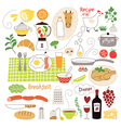 Set of cartoon food ingredient vector image