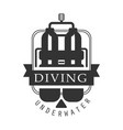 Diving underwater logo black and white vector image