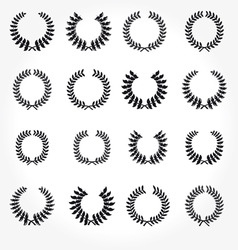 Set of crown laurel wreaths Set of crown laurel wreaths vector image