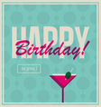 Birthday card cocktail drink vector image