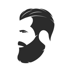 Silhouette of a bearded man hipster style barber vector image