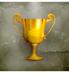 Gold trophy old-style vector image