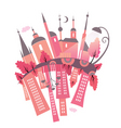 Ancient and modern city vector image