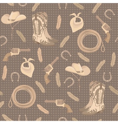 Seamless pattern with cowboy elements vector image