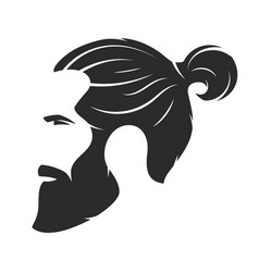 Silhouette of a bearded man hipster style barber Silhouette of a bearded man hipster style barber vector image