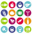 Set or restaurant icons and food vector image