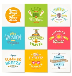 Set of travel and summer vacation type design vector image
