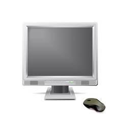 Monitor and mouse vector image