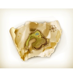 Old map treasure island vector image