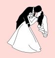 Wedding kiss vector image