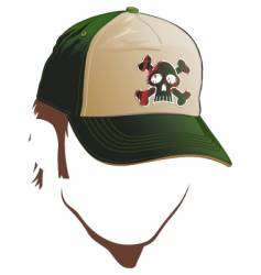 Male face with skull cap vector image
