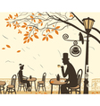 Autumn cafe vector image