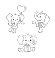 Download Outlined baby elephant Royalty Free Vector Image