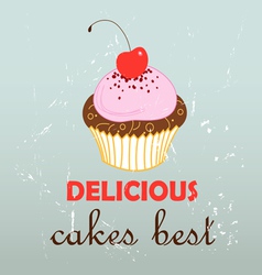 Stok vektor pink cake vector image