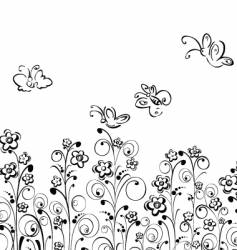 Butterfly's and flowers vector image