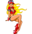 Sexy Blonde Racing Fan vector image