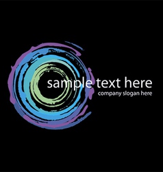 Logo neon circles handmade vector image