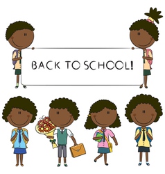 African-American school kids vector image