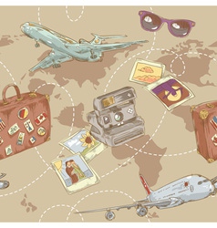 Travel seamless repeating pattern vector image