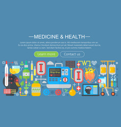 Medicine and health design concept set with vector image
