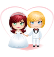 Bride And Groom Getting Married 4 vector image