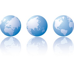 Three globe world views vector image