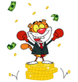 Happy Tiger alated With Victory vector image