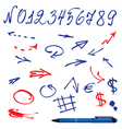Numbers and symbols set vector image