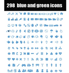 Blue and green icons vector image