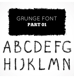 Grunge hand written alphabet vector image