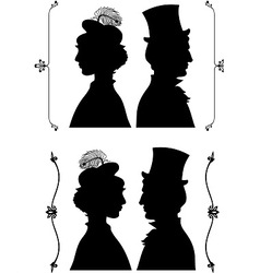 Vintage cameo silhouette vector image