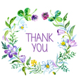 Watercolor thank you card vector image