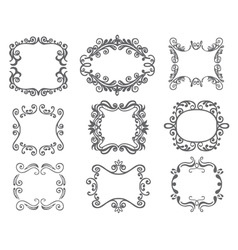 Vintage frame set vector image