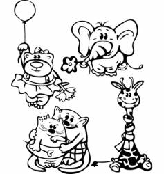 Cute animals vector image