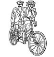 Retro tandem bicycle vector image