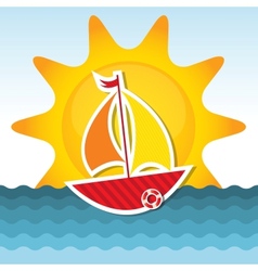 Sailing boat on the sea vector image