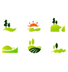 Rolling hills icons vector image