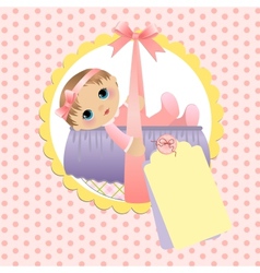 Cute template for baby card vector image