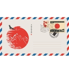 Envelope with a japanese postage stamp vector image