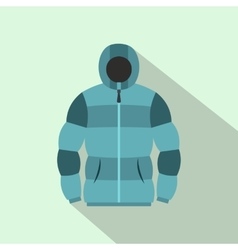 Blue hoodie icon flat style vector image